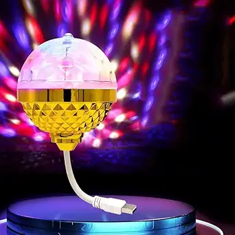 DME SALES Rotating Magic Ball Light with Lamp Holder Set, Retro Disco Lights, Colorful Disco Rotating Magic Ball Light Bulb with Sockets, Magic Ball RGB LED Stage Light