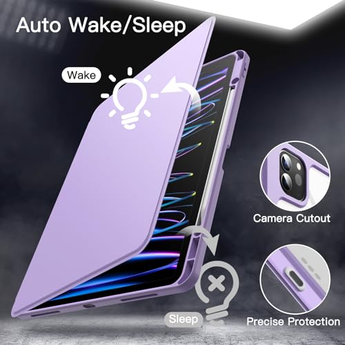 Image of JETech 360 Rotating Case for iPad Pro 12.9 inch 6 /5 /4 /3, Light Purple