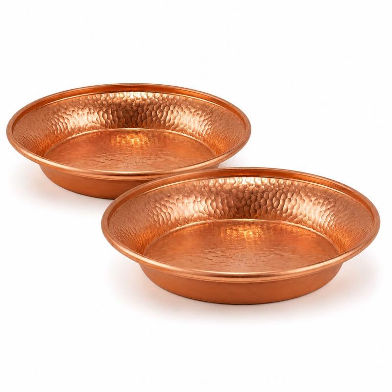 Gemejutor 2 Pack Pure Copper Bowls 10cm, Hand Hammered Copper Dish