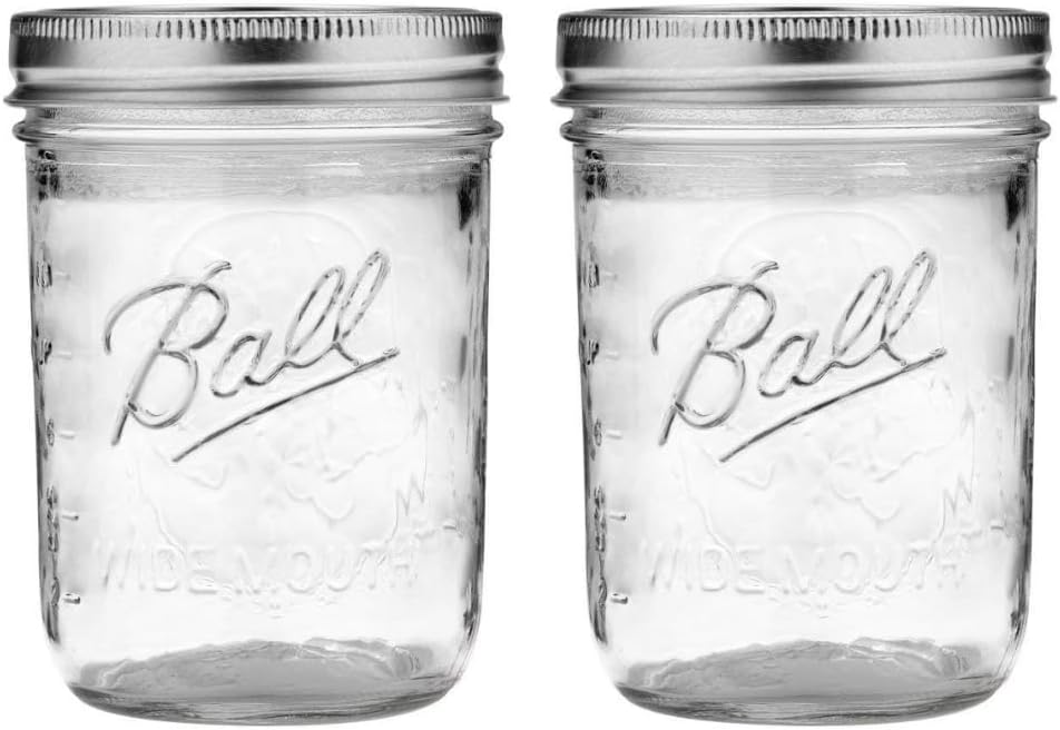 Ball Wide Mouth Pint Mason Jars with Lids & Bands | 16-oz | 2-Pack