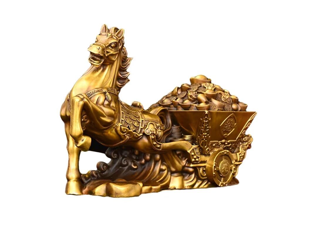 GLETSF Chinese Brass Loong Sculpture Pure Copper Feng Shui Dragon Statue Home OfficeDesktop Bringing Good Luck Decor 4.3 * 1.4 * 5.5IN 1.2LB,33#-13 * 5.1 * 13.4IN 12.4LB