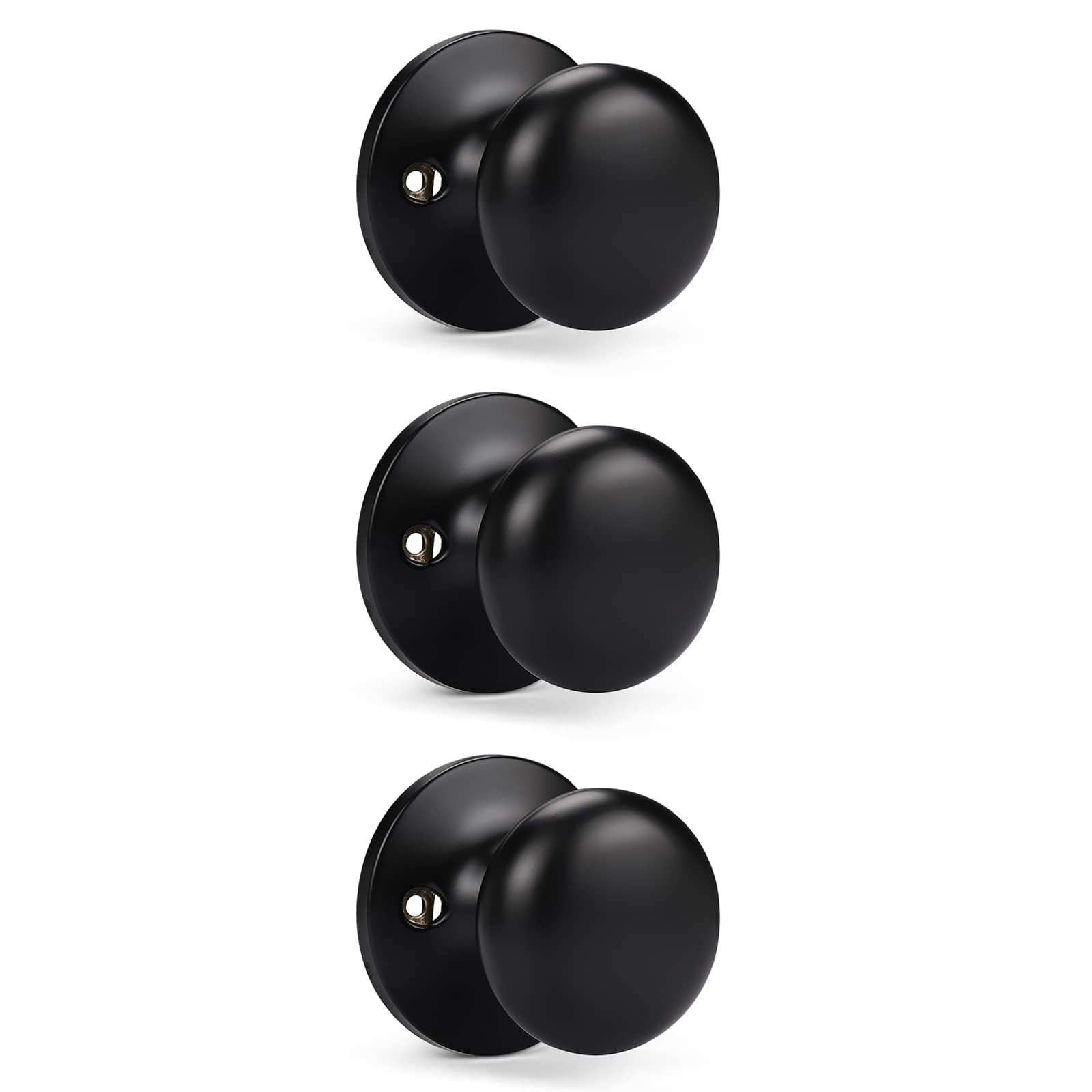 Brushed Nickel Door Knobs - Keyless Privacy -14