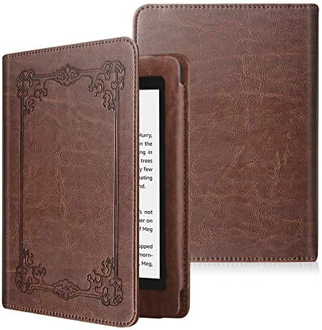 Fintie Folio Case for 6" Kindle Paperwhite (Fits 10th Generation 2018 and All Paperwhite Generations Prior to 2018) - Book Style Vegan Leather Shockproof Cover with Auto Sleep/Wake, Vintage Brown
