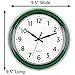 Bernhard Products Retro Wall Clock 9.5 Inch Hunter Green Kitchen 50's Vintage Design Round Silent Non-Ticking Quartz Battery Operated Clocks for Home Office School Classroom Kids Bedroom Living Room