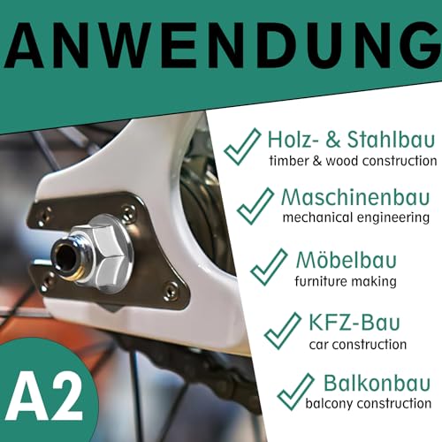 Flanschmutter mit Sperrverzahnung nach DIN 6923 / Edelstahl A2, V2A / Sechskantmutter mit Flansch und Sperrverzahnung, Bundmutter (10 Stück, M12)