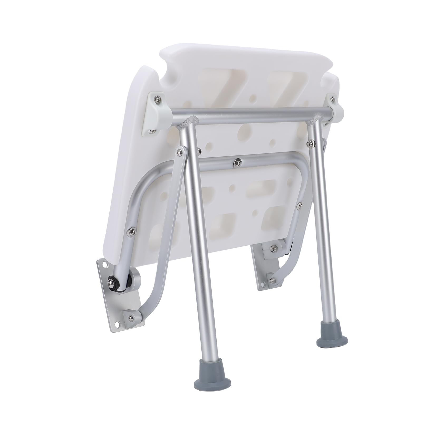 Kavolet Asiento de Ducha Compacto de Pared para Personas Mayores y Discapacitadas, Silla Ducha Ajustable, Aleación Aluminio, Carga 100 Kg