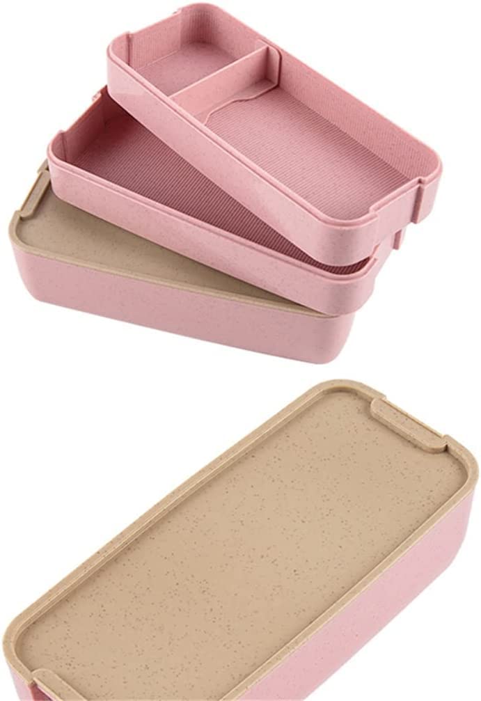 Bento-Box-Lunchbox, Mikrowellen-Lunchbox 3-lagige Aufbewahrungsbox Obstsalat-Reis-Bento-Box-Büro-Lunchbox-Küchenbedarf (Color : A, Size : As The Picture Shows)