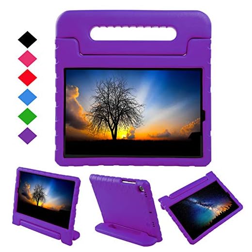 NEWSTYLE Fodral till Samsung Galaxy Tab S5e 10,5 tum 2019, premium EVA barnfodral lätt vikt konvertibel handtag stativskydd för Galaxy Tab S5e SM-T720/SM-T725 2019 surfplatta (lila)
