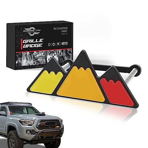 TRD Grille Decor Badge, 3-Color Upgrade Emblem, Universal Compatible with Toyota 4Runner Tacoma Tundra & Other Mesh or Slotted Grille (Mountain Red)