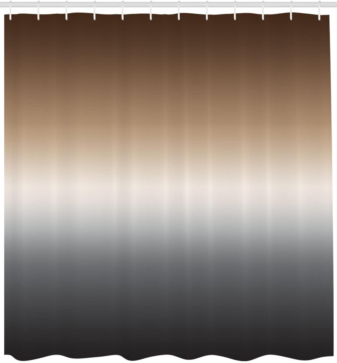 Ambesonne Ombre Shower Curtain, Pattern Color Transition Effect Gradient Abstract Modern Art Inspired Arrangement, Cloth Fabric Bathroom Decor Set with Hooks, 69" W x 84" L, Brown Grey
