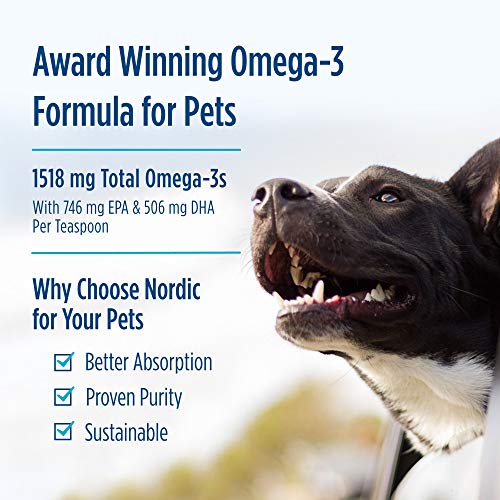 Nordic Naturals Omega-3 Pet, Unflavored - 8 Oz - 1518 Mg Omega-3 Per Teaspoon - Fish Oil For Medium To Large Dogs With Epa & Dha - Promotes Heart, Skin, Coat, Joint, & Immune Health #TOP3