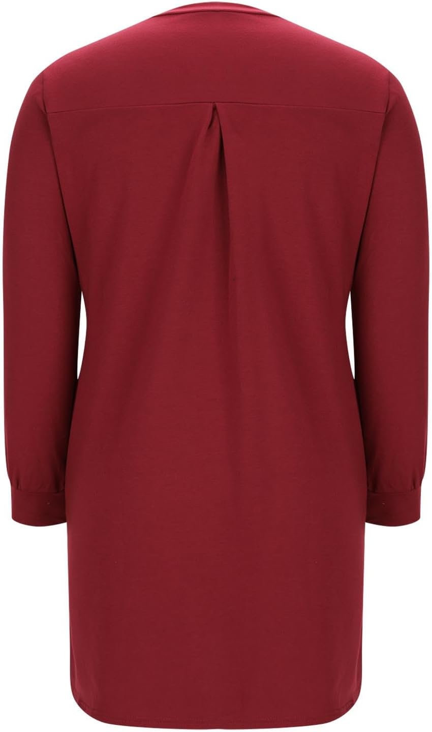 Dress for Women Long Sleeve Crewneck Casual Loose Fit Fall Fashion Mini Dress Vacation Going Out Solid Color Outfit