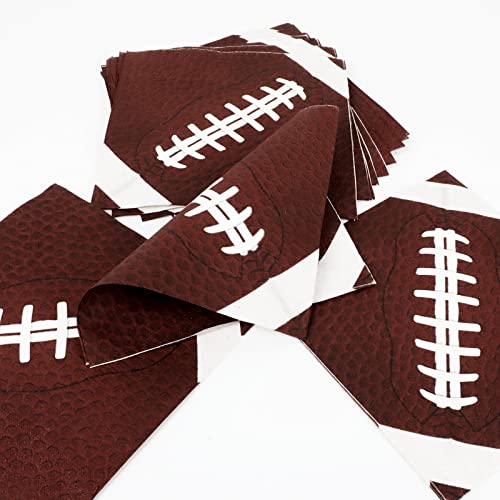 Image of gisgfim 50 Pcs Football Party Napkins Football Birthday Disposable Paper Napkins Rugby Game Luncheon Napkin Supplies Decorations Favors for Sport Theme Party