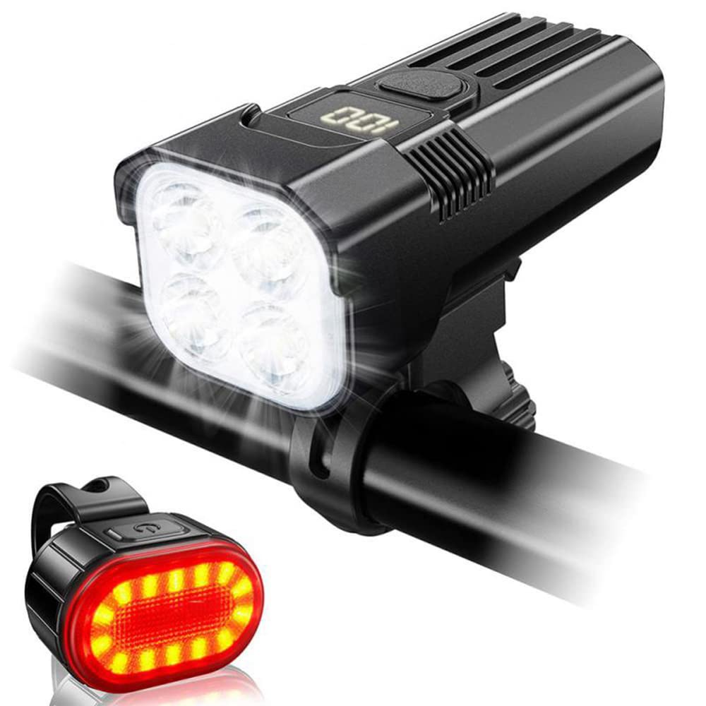 TIORU 5000Mah Luces De Bicicleta USB Recargable Led Bicicleta Luz Trasera Delantera Faro Trasero Conjunto De Luces Traseras Linterna De Ciclismo Accesorios De Bicicleta