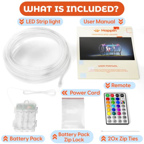 Happin-LED-Trampoline-Lights-with-Remote-Control-for-12FT-16-Colors-and-4-Modes-Waterproof-Lights-for-Trampoline-for-Fun-Outdoor-Play-and-Night-Lighting-12-FT