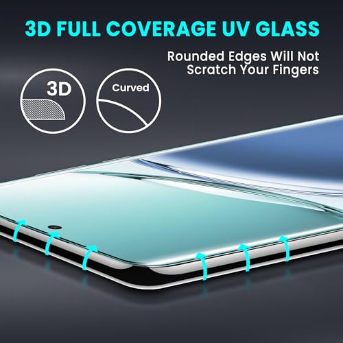 Image of ArmourPro Military Grade UV Tempered Glass Screen Protector Compatible for Oppo F27 Pro Plus 5G and Oppo F27 Pro with Edge to Edge Coverage, Cable Protector and Easy Installation kit (6.7 Inch)