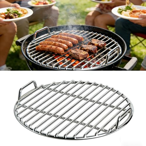Stainless Steel Grill Grate 16 Inch - Heavy Duty 304 Round Replacement for 55 Gallon Drum Smokers Kettle Grills - Portable BBQ Grate for Backyard Camping Tailgating