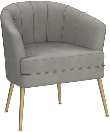 Miniatura 5 de Andeworld Silla decorativa de terciopelo silla lateral moderna tapizada cómoda silla de club con patas de metal dorado para dormitorio sala de estar