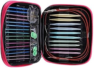 13 Pairs Interchangeable Knitting Needles Set Aluminum Circular Knitting with 2.75mm-10mm Needles Head Ergonomic Handles