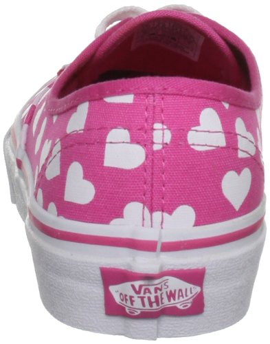 Image of Vans Girl's Fashion Sports Canvas Trainer, Hearts Fandango Pink True White, 7.5 UK Child