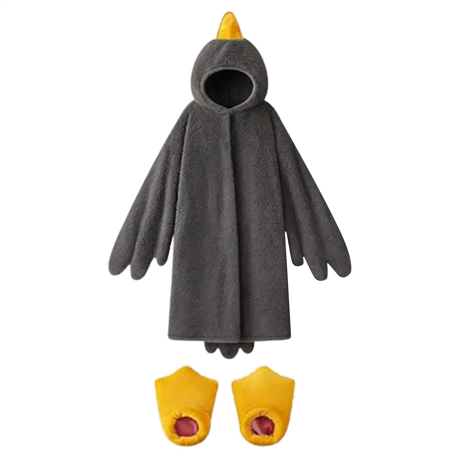 Couverture à capuche en forme d'oie – Couverture portable en polaire corail | Housse à capuche en peluche chaude pour un sommeil confortable – Utilisation thermique d'hiver pour adultes et adolescents