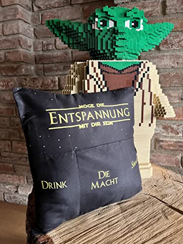 BUSDUGA 2971 Kissen MÖGE DIE ENTSPANNUNG MIT DIR Sein 41x41cm mit 3 Taschen zum selber befüllen