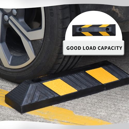 Image of BESEA 20.8 inch Rubber Parking Stop, 4 Pack Wheel Stop for Garage & Driveway