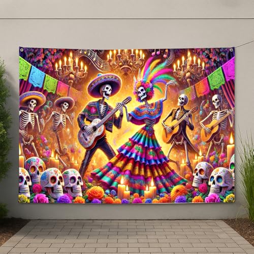 Image of Day of the Dead Decorations Banner 71x43 in Dia de los Muertos