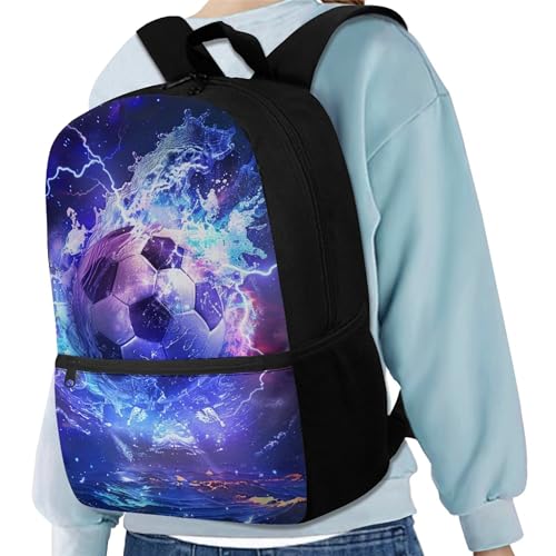 Yzaoxia Kids Soccer Backpack Boys Galaxy Boys School Bag 10-12 Years Old Comfortable Primary School Bookbag for Sport Travel Gym4