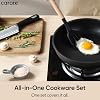 CAROTE 25pcs Pots and Pans Set Non Stick, Cookware Sets, Kitchen Set, Oven/Dishwasher/Fridge Safe, Space Saving Pots Set, Nonstick Set with Versatile Detachable Handle with Knife Set, Jet Black