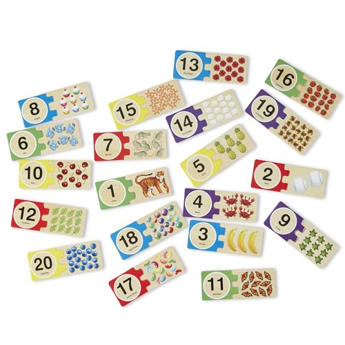 Image of Melissa & Doug Self-Correcting Number Puzzles (Developmental Toys, Wooden Storage Box, Matching & Counting Skill Development, 40 Pieces, 12.75 inch H x 5.75 inch W x 2.75 inch L)