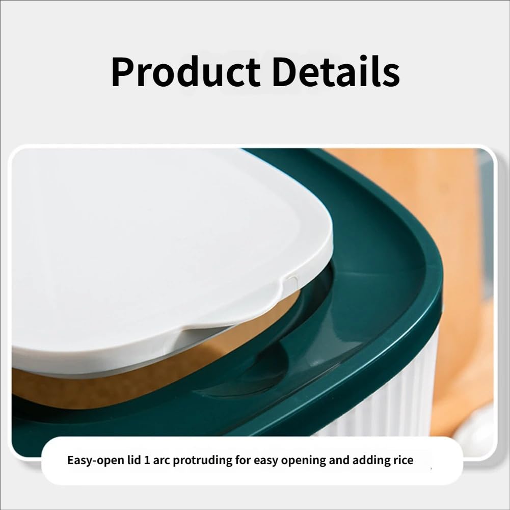 Contenitore per riso, dispenser automatico di riso con tazza per risciacquo, design a pressione e finestra di visualizzazione per un'organizzazione efficiente della cucina