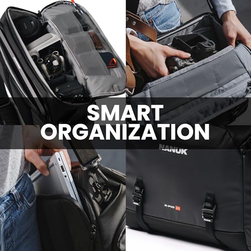 Image of NANUK N-PVD 15L Camera Messenger Bag for Photographers - Lightweight & Hightly Water Resistant - Hardshell Design Fits 1 Camera Body, 2 Lenses, Drone, Tripod, 16″ Laptop, & More