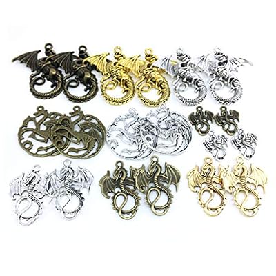 ALIMITOPIA Flying Dragon Charm Demon Fire Dragon Totem DIY Jewelry Making Charm Pendant for Handmade Necklace Bracelet Accessaries(20pcs)