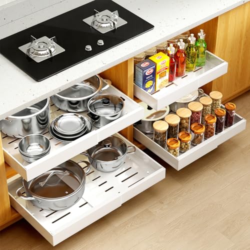 Maywise 4-Pack Expandable Pull Out Drawer Organizer, 21