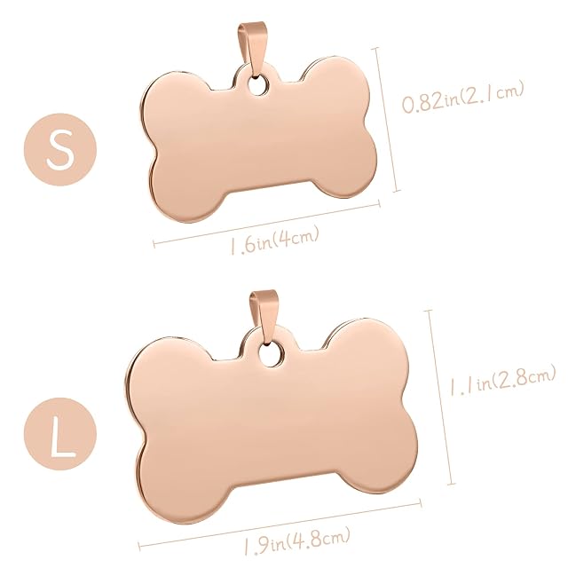 Foto 2 de 7 de Uiopa 2 Piezas Chapa Perro Grabada, Hueso Placas para Perros Personalizadas de Acero Inoxidable