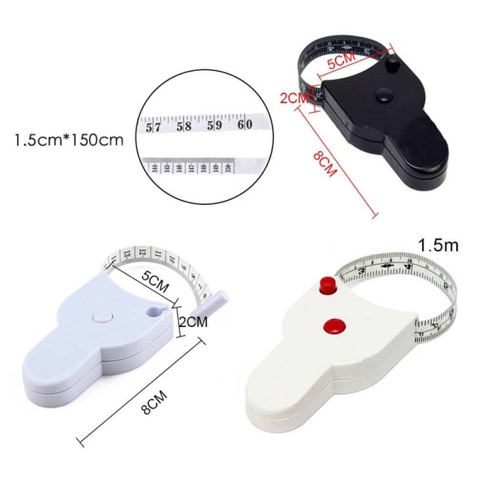 Cinta métrica telescópica automática, cintas métricas para medidor corporal, herramientas de regla de costura, pulgadas negras y cm, 8 x 5 x 2 cm