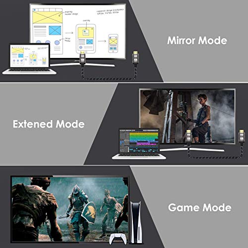 Cabo HDMI 2.1 8K 2 m, cabo HDMI Ultra HD de alta velocidade 48Gpbs, 8K60 4K120 144Hz eARC HDR10 4:4: