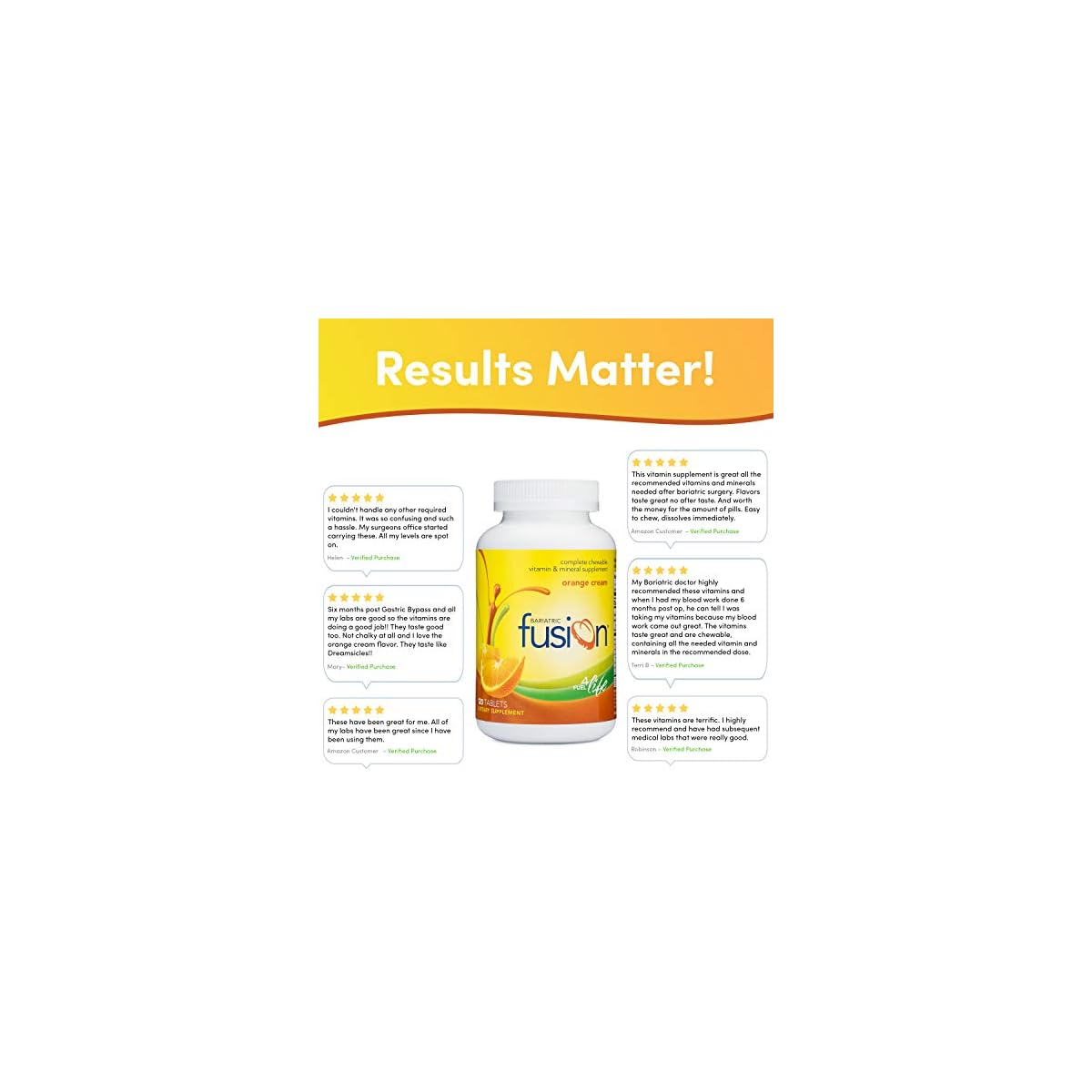 Bariatric Fusion Orange Cream Flavored Complete Chewable Bariatric
