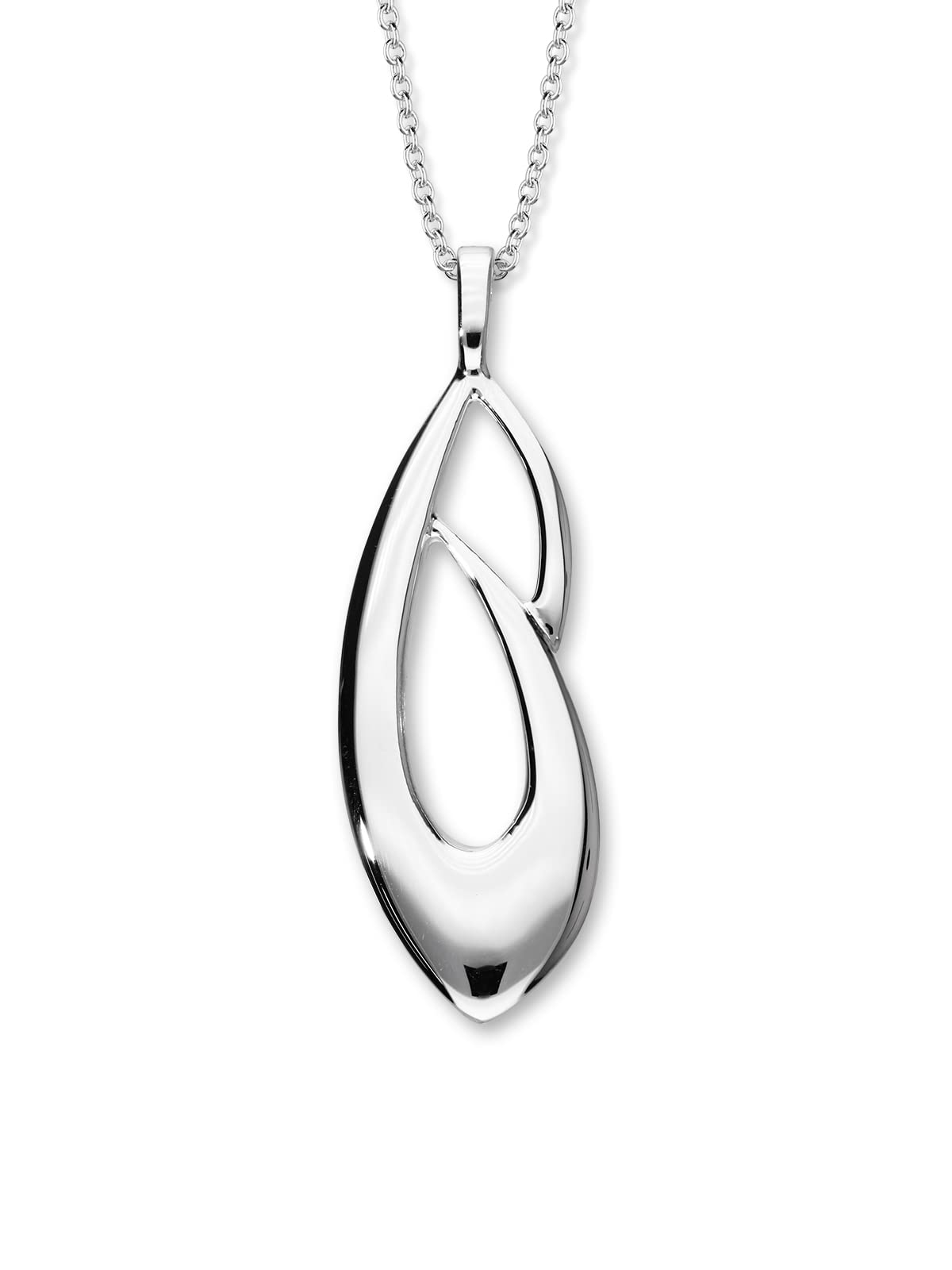 ORTAK 925 Sterling Silver Handmade Pendant Necklace Trendy Twirls Collection High Polished Scottish Fine Jewellery Made In Scotland
