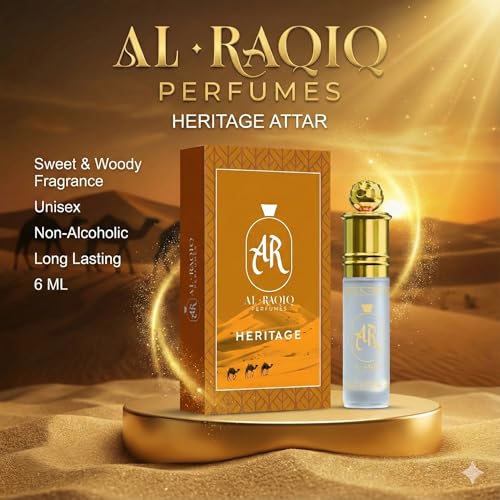 Image of Heritage Attar, Sweet & Woody Fragrance Unisex Non-Alcoholic Long Lasting Attar for Men & Women - 6Ml