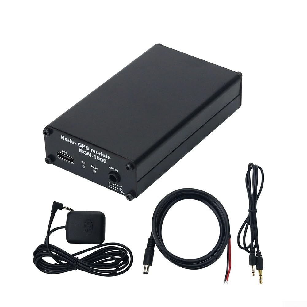 RGM-1000 Radio GPS Set für ICOM IC-9700 und IC-7100 Funkgeräte mit 12V und USB Stromversorgung, externer GPS Empfänger mit RS232C und USB Datenoutput, Metallgehäuse