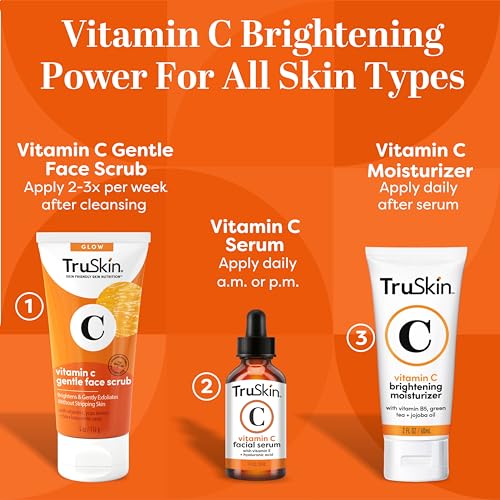 TruSkin Vitamin C Gentle Face Scrub - Brightening Daily Face Exfoliator for All Skin Types - Softens & Smooths Skin with Vitamin C, Yuzu Lemon, and Exfoliating Bora Bora White Sand - 4 Fl. Oz - Thumbnail 6