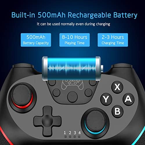 SZPACMATE-Nintendo Games Switch Controller, Rechargeable Remote Wireless Switch Lite Controller Gamepad Joypad with Adjustable Turbo Dual Shock Gyro Axis Compatible with Nintendo Switch/Switch Pro