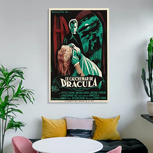 Dracula 1931 Horror Movie Posters Vintage Art Print Poster Souvenirs Halloween Decorations Canvas Wall Art Prints For Wall Decor Room Decor Bedroom Decor Gifts 24X36Inch(60X90Cm) Frame-Style #TOP5