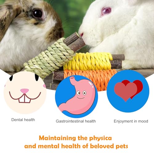 9 In 1 Hamster Toys Set - Small Animal Teeth Care Wooden Accessories, Carrots Corn Chew Toys for Rabbit Guinea Pig Chinchilla - Image 3