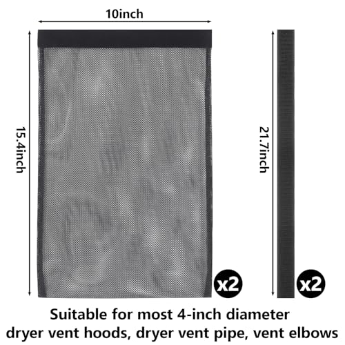 Image of 2 Pcs Dryer Lint Catcher, Dryer Vent Lint Trap, Dust Bag Lint Bag Outdoor Dryer Vent, Lint Catcher for Dryer Vent Outside