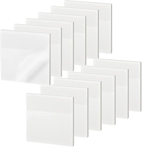 Miniatura 7 de ENLUOM 400 hojas de notas adhesivas transparentes de color  Notas adhesivas translúcidas de 3 x 3 pulgadas, notas autoadhesivas transparentes al