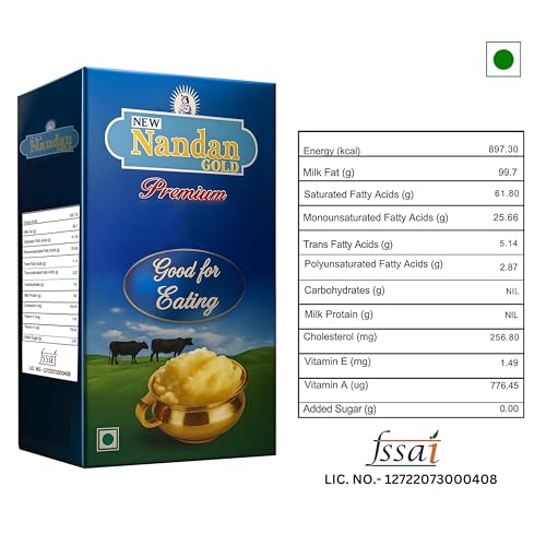 Image of Nandan Gold Vegetable Ghee | Rich, Aromatic, and Nutritious | Ideal for Cooking | 1L Pack of 3