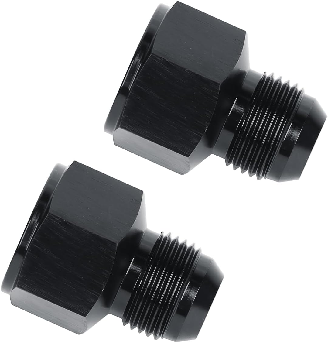 LokoCar 12AN Female to 10AN Male Fitting Flare Reducer Adapter Aluminum Black 2Pcs